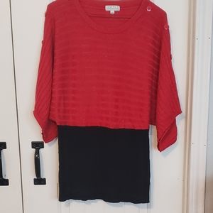 Joseph A large red sparkle and black sweater